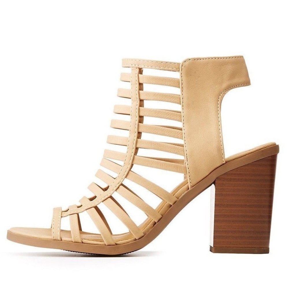SODA Block Heel Caged Slingback Sandal Size 7 NEW